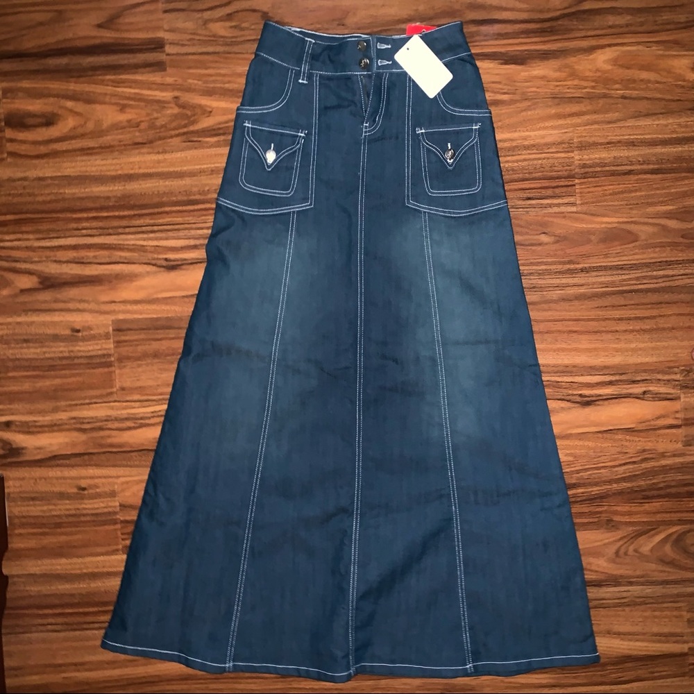 New with Tags Style J Long Jean Skirt